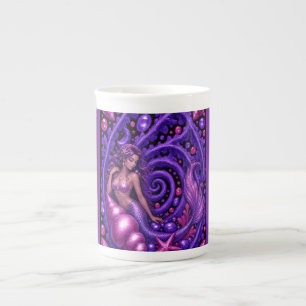 Tasse En Porcelaine Art Fantastique de Sirène Violette Mystique   Océa