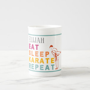 Tasse En Porcelaine Arts martiaux Japon Karate kick Silhouette