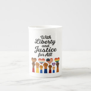 Tasse En Porcelaine Avec la Liberté et la Justice pour Tous Protestati