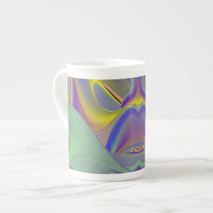 Tasse En Porcelaine Bad Face, Abstraite Coupe Rainbow Art Espresso 3D