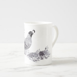 Tasse En Porcelaine Balade de soirée de famille de cailles
