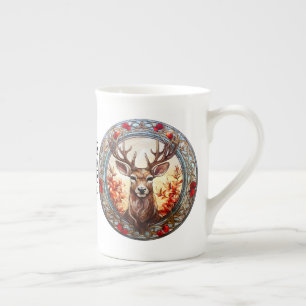 Tasse En Porcelaine Beau renne En Verre Tiré