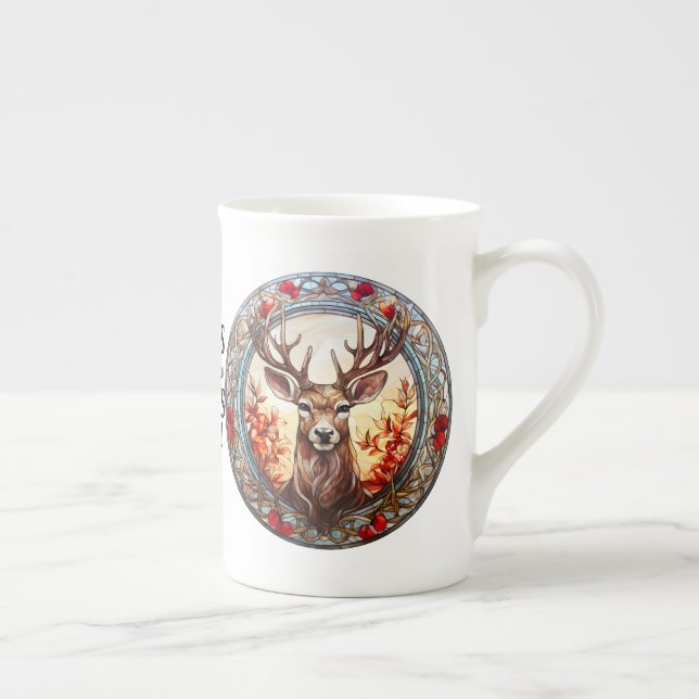 Tasse En Porcelaine Beau renne En Verre Tiré (Droite)