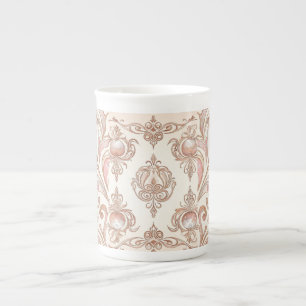 Tasse En Porcelaine Beau Rose Gold Mozaik Vintage