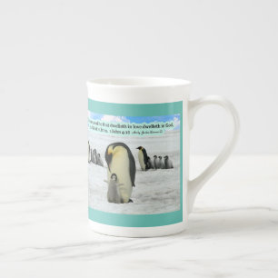 Tasse En Porcelaine Belle écriture de pingouin 1 Jean 4:16