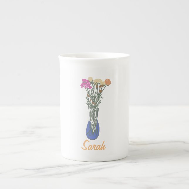 Tasse En Porcelaine Belle floraison Illustration Fleur originale (Devant)