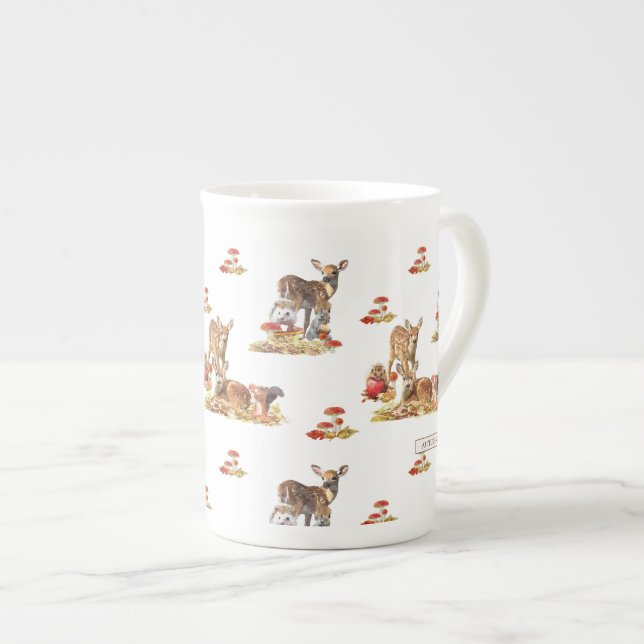 Tasse En Porcelaine Belle Forêt Animale Automne Motif Art (Devant droit)