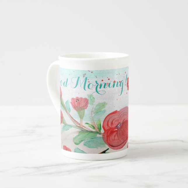 Tasse En Porcelaine Belle Matin Boug Floral (Devant gauche)