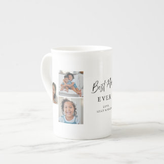 Tasse En Porcelaine Best Mom Ever Modern Multi‑Photo Keepsake Elegant