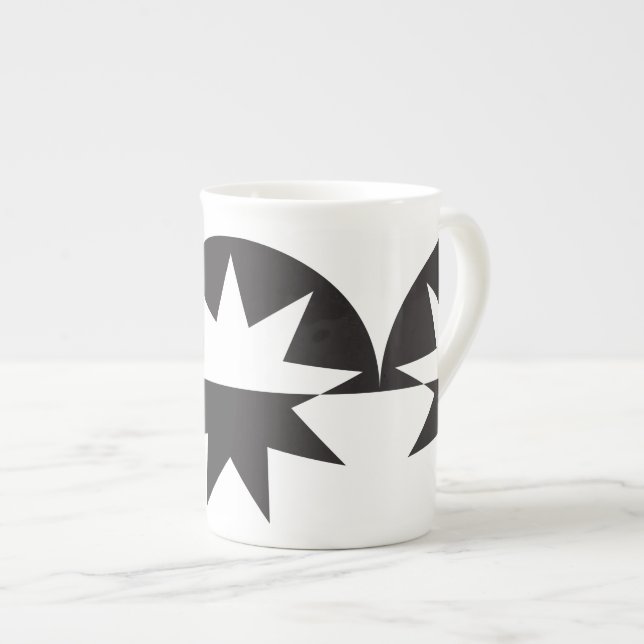 Tasse En Porcelaine Black White Deco (Devant droit)