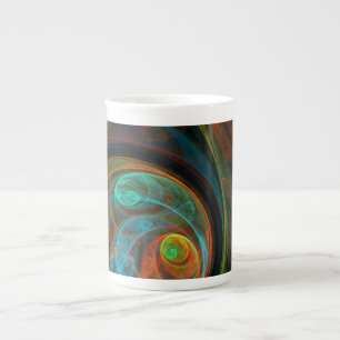 Tasse En Porcelaine Bleu de renaissance Art Abstrait