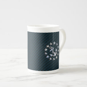 Tasse En Porcelaine Blue Chrome Comme Yacht Drapeau Automotive Grille