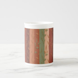 Tasse En Porcelaine Boho Leaf Motif Rustic Home Décor