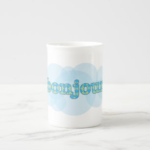Tasse En Porcelaine Bonjour dans le bonjour français avec le motif à