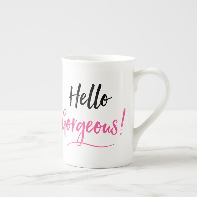 Tasse En Porcelaine Bonjour magnifique (Droite)