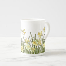Bordure florale des jonquilles jaunes sur
