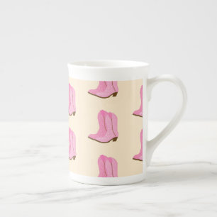 Tasse En Porcelaine Bottes de Cowboy Rose Cowgirl Country Texas Ranch