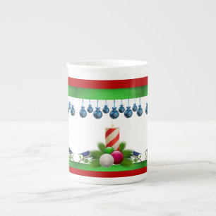 Tasse En Porcelaine Bougie de Noël, bougie de Noël
