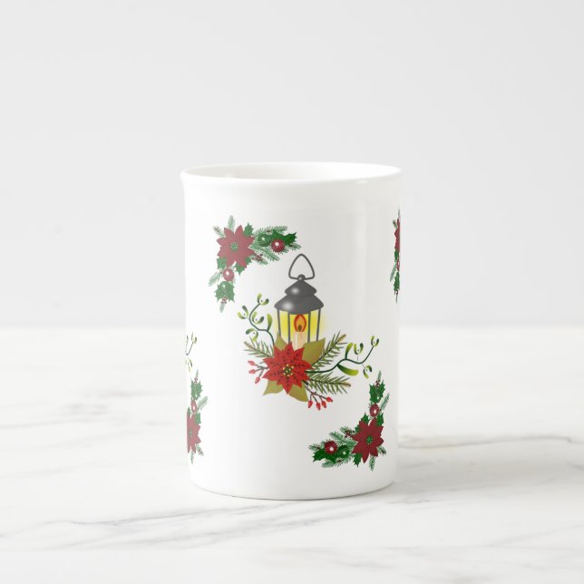 Tasse En Porcelaine Bougie de Noël, bougie de Noël (Devant)