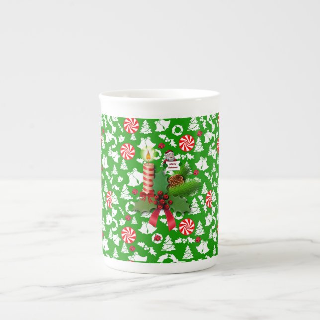 Tasse En Porcelaine Bougie de Noël, bougie de Noël (Devant)