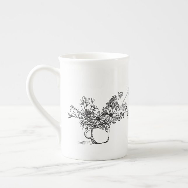 Tasse En Porcelaine Bouquet de musique en Chine osseuse (Gauche)