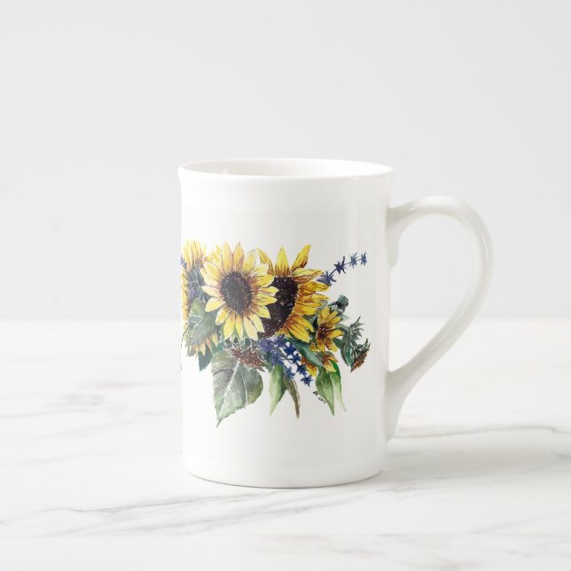 Tasse En Porcelaine Bouquet de tournesol (Droite)