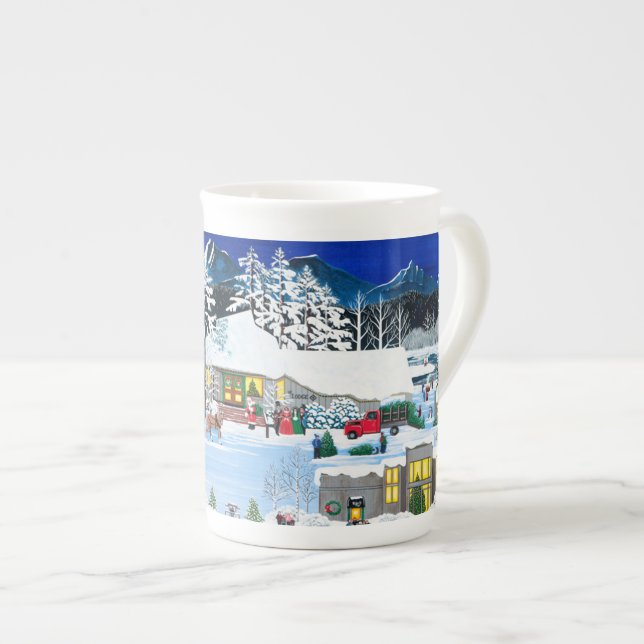 Tasse En Porcelaine Bouton noir 1 (Devant droit)