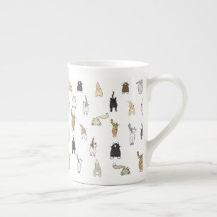 Tasse En Porcelaine Boutons de chat, Dame de chat folle, Boutons de ch
