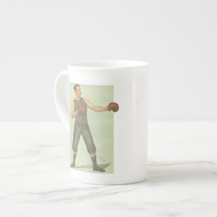 Tasse En Porcelaine Boxeur vintage avec des troncs de long vert
