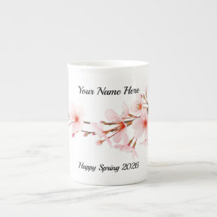 Tasse En Porcelaine Branche personnalisée de fleurs de cerisier modern