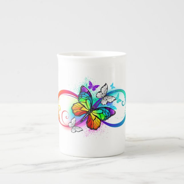 Tasse En Porcelaine Bright infinity with rainbow butterfly (Devant)