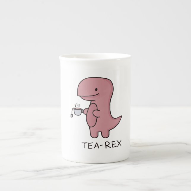 Tasse En Porcelaine Cadeau drôle de T Rex dinosaure amateur de thé, Di (Devant)