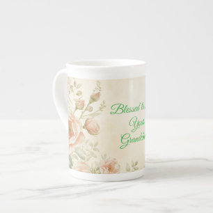 Tasse En Porcelaine Cadeau sentimental de grand-mère florale vintage