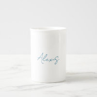 Calligraphie de nom Script Plain Simple Blanc Bleu