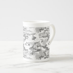 Tasse En Porcelaine Camouflage gris neige d'hiver, Militaire, Armée