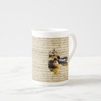 Tasse En Porcelaine Canards sur papier vintage