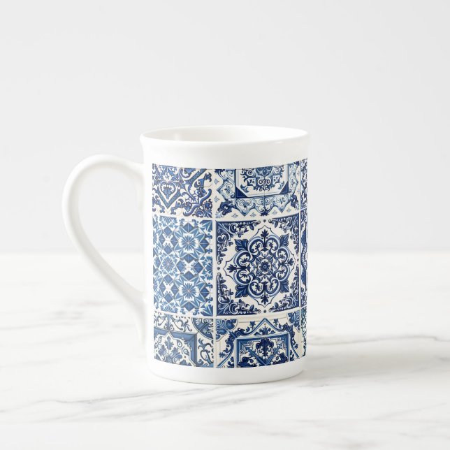 Tasse En Porcelaine Carrelage méditerranéen, Portugais, Azulejo, Majol (Gauche)