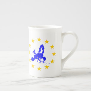 Tasse En Porcelaine Carte de l'Union européenne avec cercle étoilé