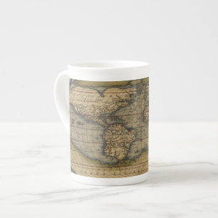 Tasse En Porcelaine Carte du monde Vintage Atlas Conception historique