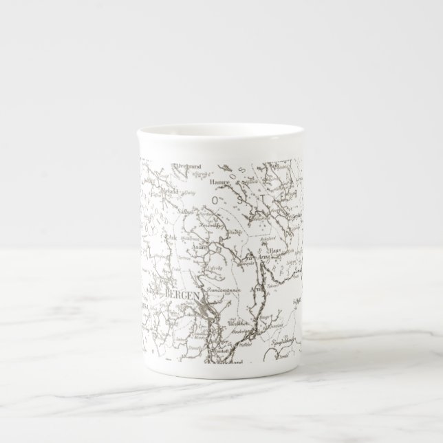 Tasse En Porcelaine Cartes de Norvège - Bergen série 1925 (Devant)