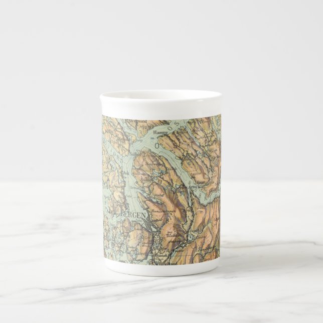 Tasse En Porcelaine Cartes de Norvège - Bergen série 1925 (Devant)