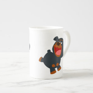Tasse En Porcelaine Cartoon joyeux Bébé Rottweiler