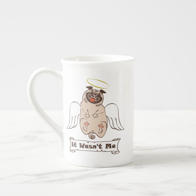 Tasse En Porcelaine Ce n'était pas moi ange carlin drôle de citation (Gauche)