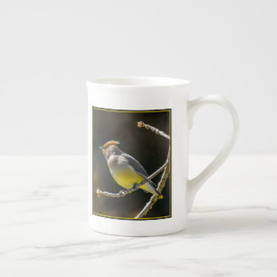 Tasse En Porcelaine Cèdre cire Songbird Photo originale Oiseau sauvage
