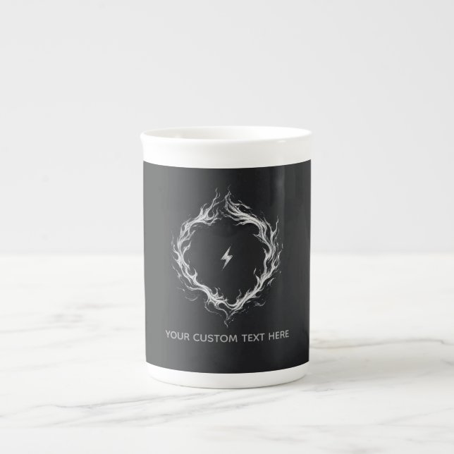 Tasse En Porcelaine Cercle d'énergie abstrait – Texte personnalisable (Devant)