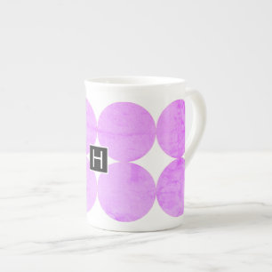 Tasse En Porcelaine Cercles violets modernes   Monogramme