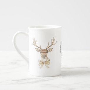 Tasse En Porcelaine Cerf avec Noël à l'arc