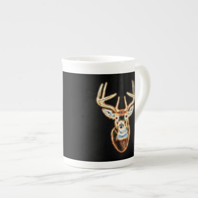 Tasse En Porcelaine Cerf Tête Spirit d'énergie numérique (Devant droit)