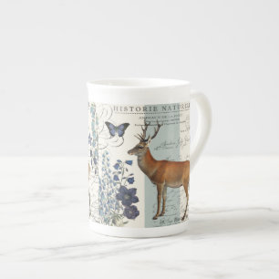 Tasse En Porcelaine cerfs communs vintages modernes de région boisée