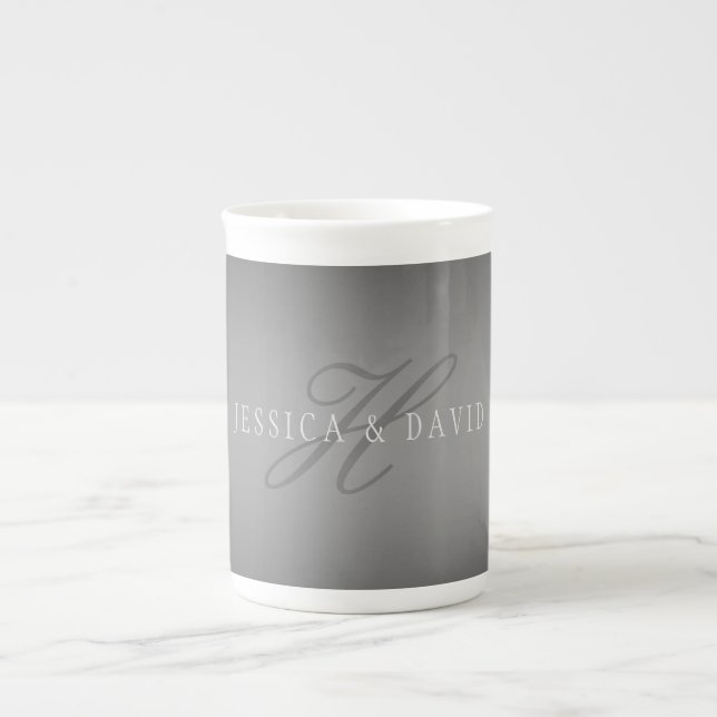 Tasse En Porcelaine Changement graduel Gray Gradient N'importe quel no (Devant)